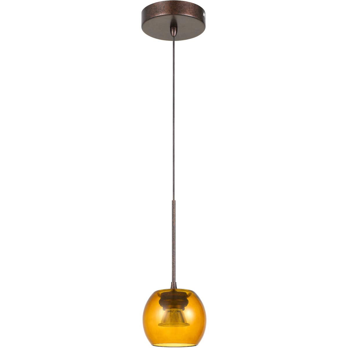 Cal Lighting UP-1121 Transitional LED Pendant from Ithaca Collection in Bronze/Dark Finish, 4.50 inches
