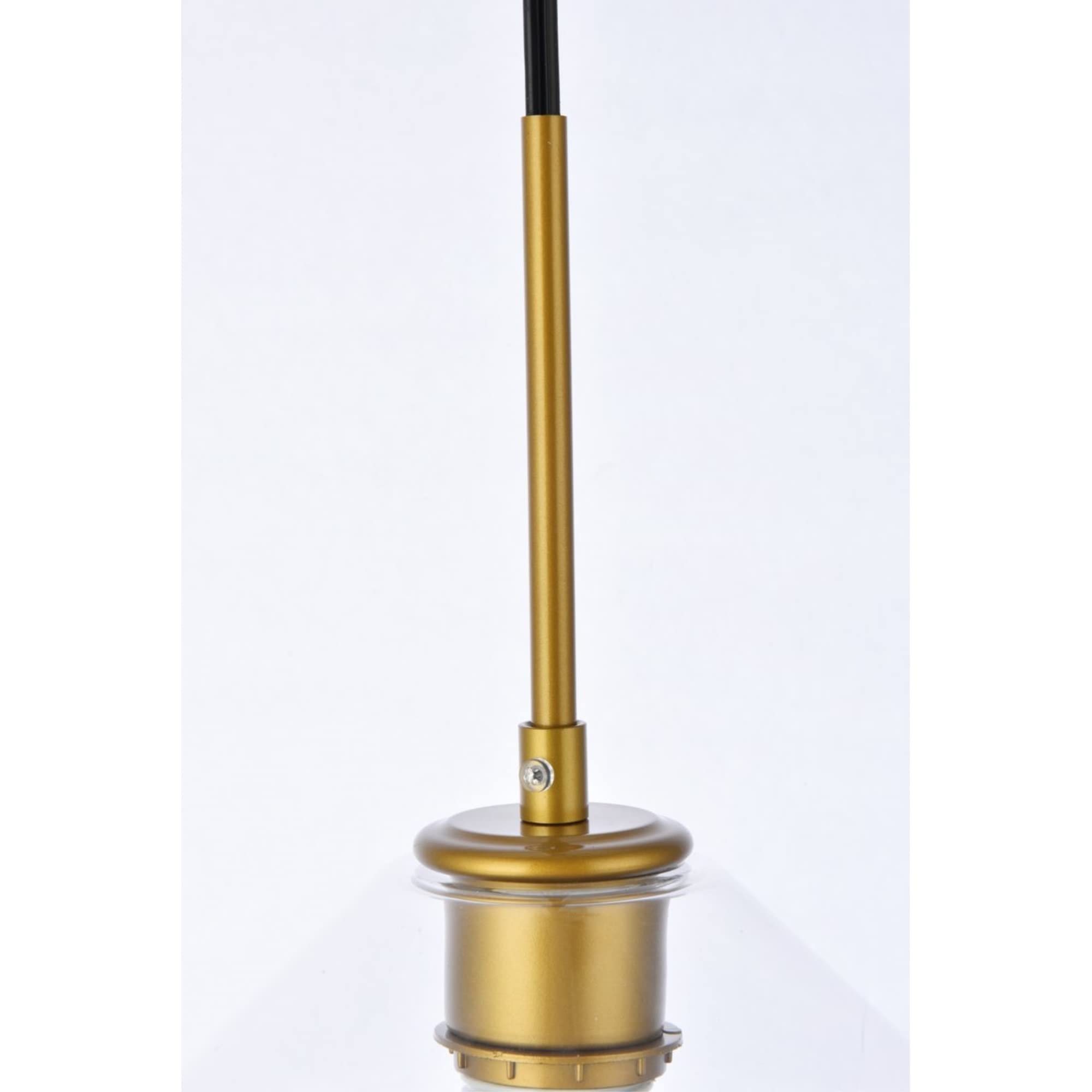 Living District Gene 1-Light Mid-Century Metal Pendant in Brass