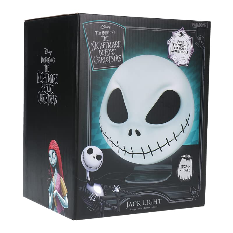 Paladone Nightmare Before Christmas Mask Light - USB & Battery Powered Desk Lamp, Wall Mountable, Multicolor, Model 11197, Jack Size