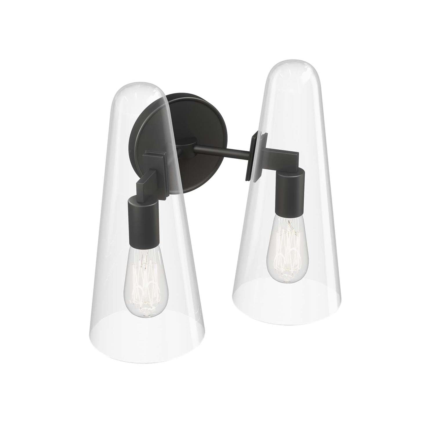 Beacon 2-Light Wall Sconce in Opal Satin Brass