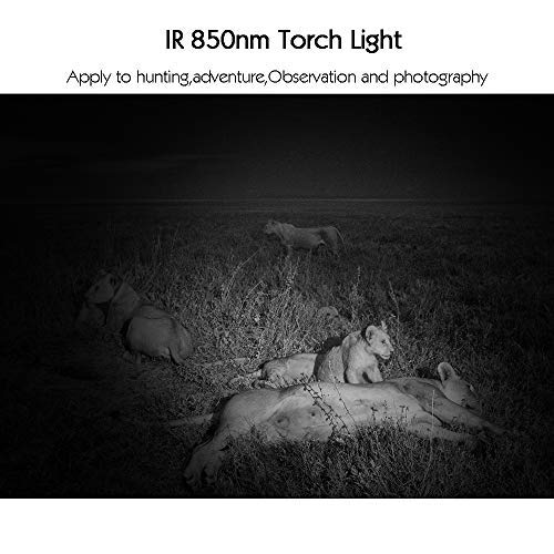 Souyos IR Illuminator Flashlight, 850nm LED Night Vision Torch, Adjustable Focus, Black, Model 8595775194