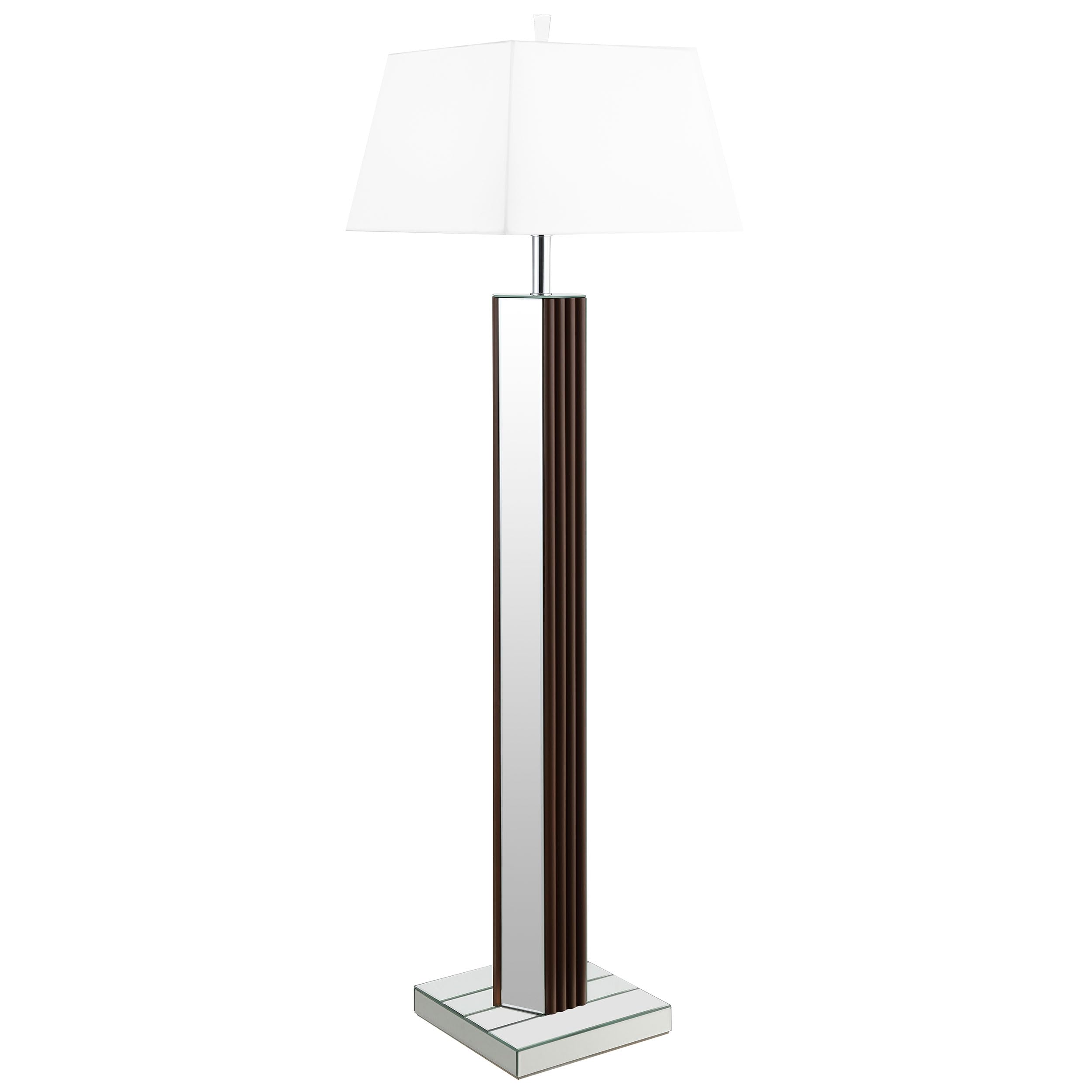 Coaster Home Furnishings Elena 67-Inch Square Tapered Mirrored Floor Lamp Brown