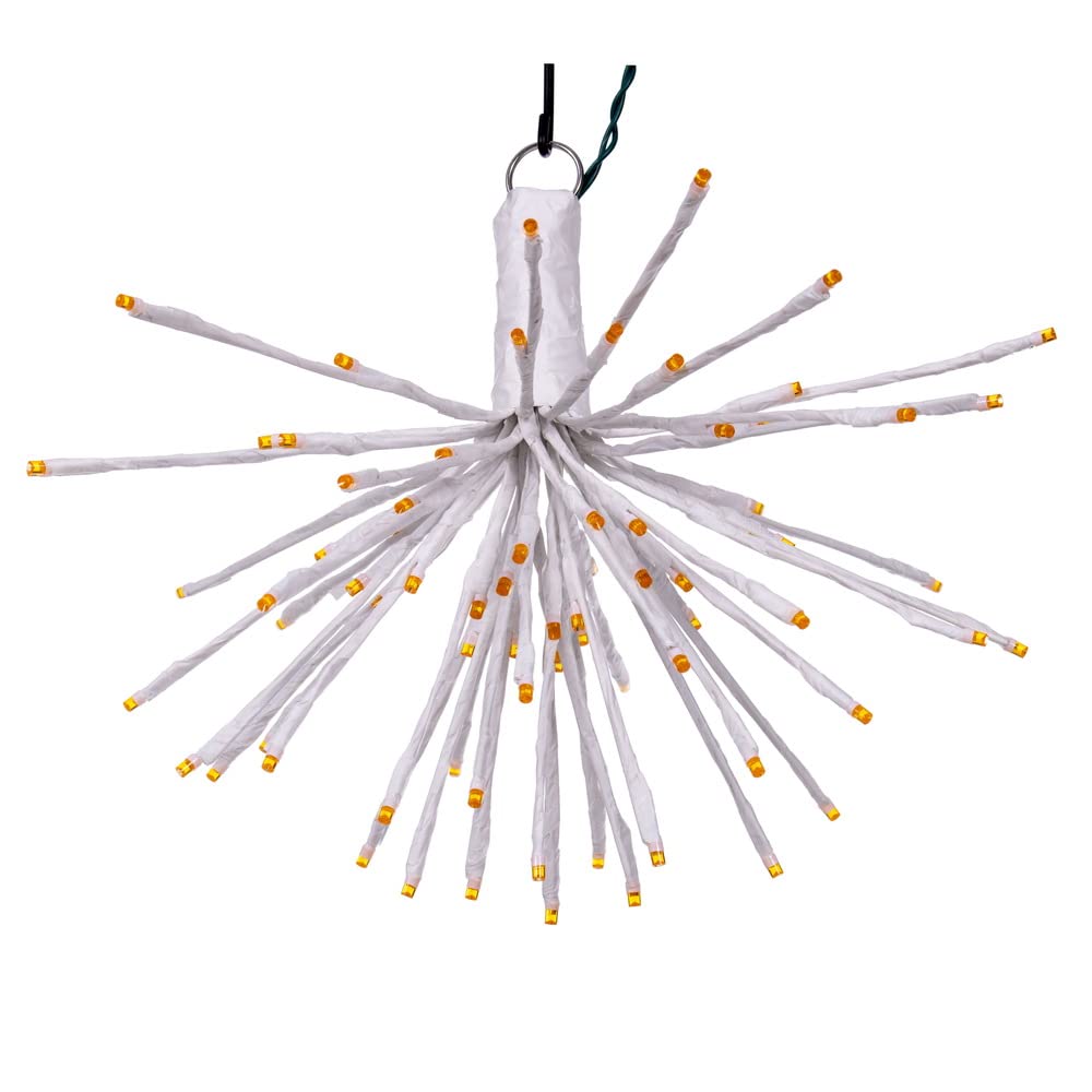 Vickerman 80Lt x 16&quot; White Starburst Orange 5mm LED Lights.