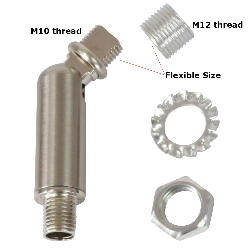 MELUCEE Brushed Nickel Sloped Ceiling Adapter for Chandeliers & Pendant Lights - Ideal for Vaulted & Angled Ceilings