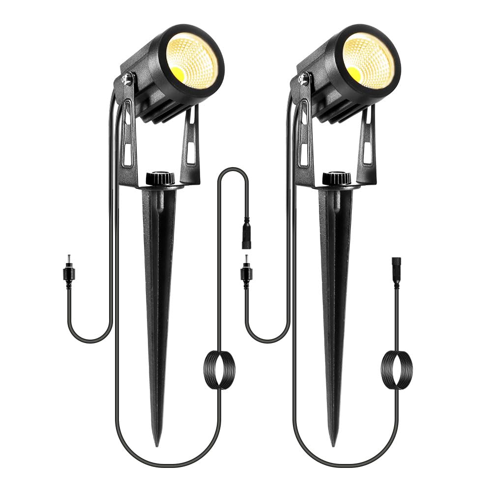 GreenClick 2 Pack Extension Lights Each with 3M/9.84ft Cables for Warm White Landscape Lights, No Plug/Adapter