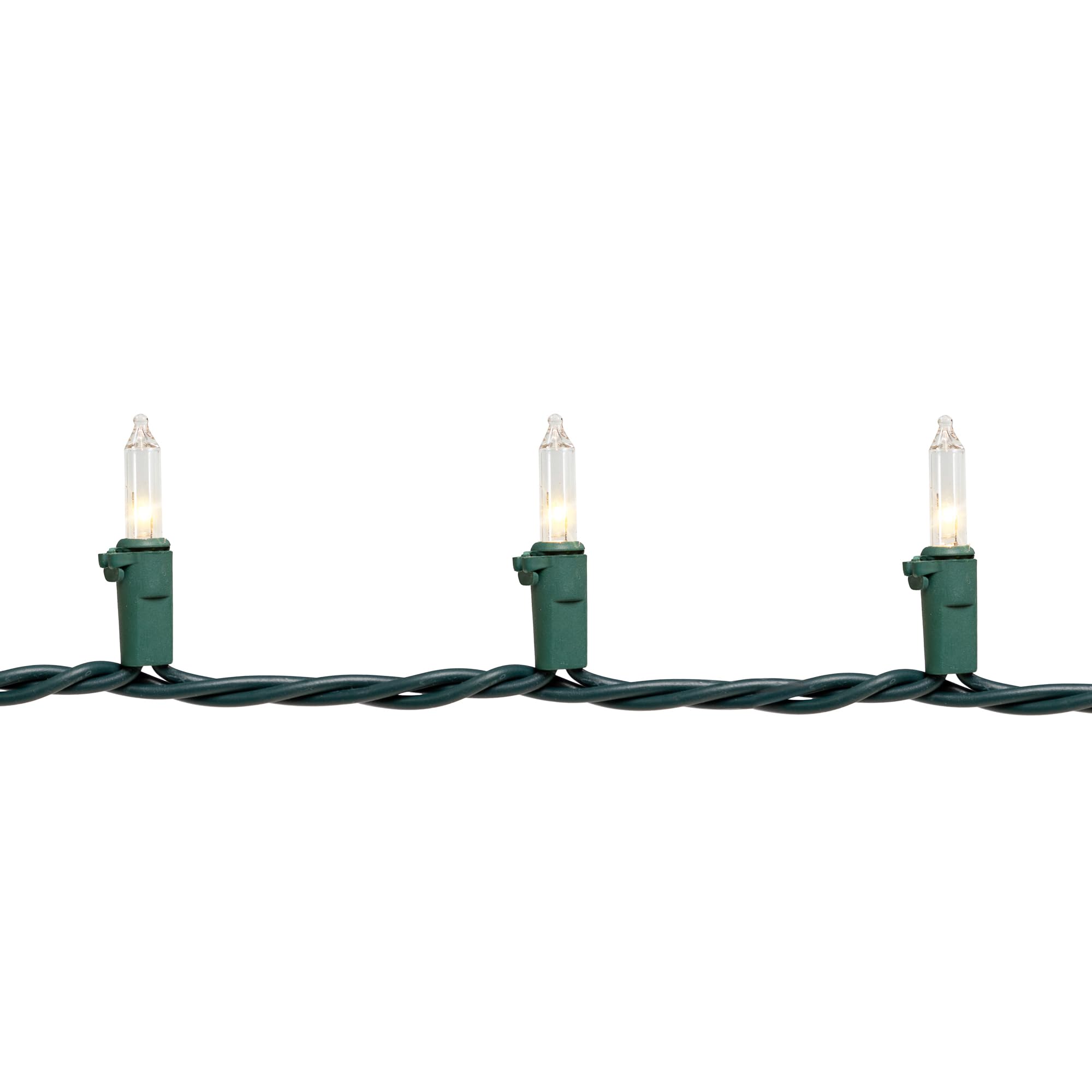 10-Count Clear Mini Christmas Light Set - 3' Green Wire