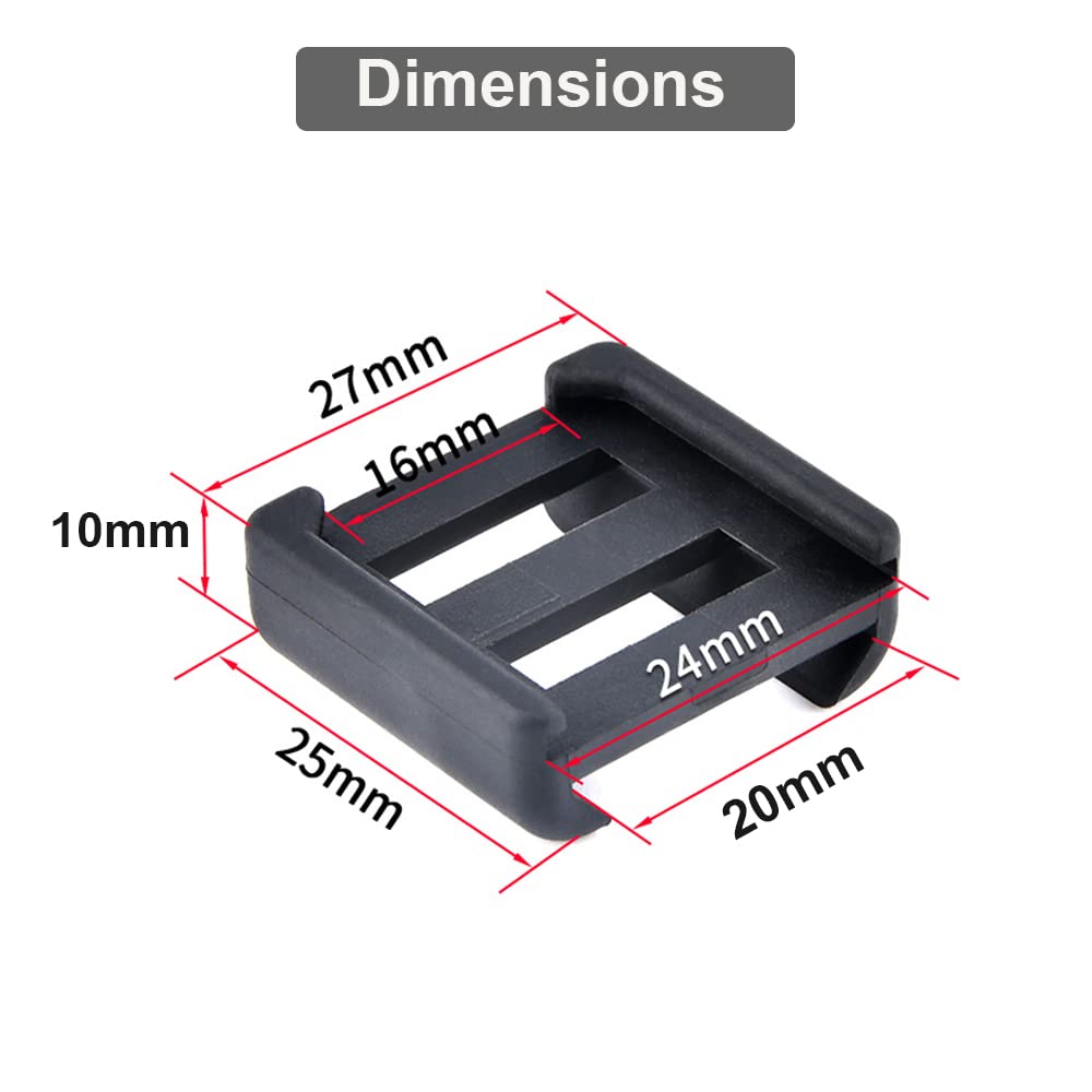 Zamudam Tactical Flash Light Remote Switch Mount Clips, Nylon, Black, 27x25mm, for PEQ-15/HL-X/D2/TL (4 Packs)