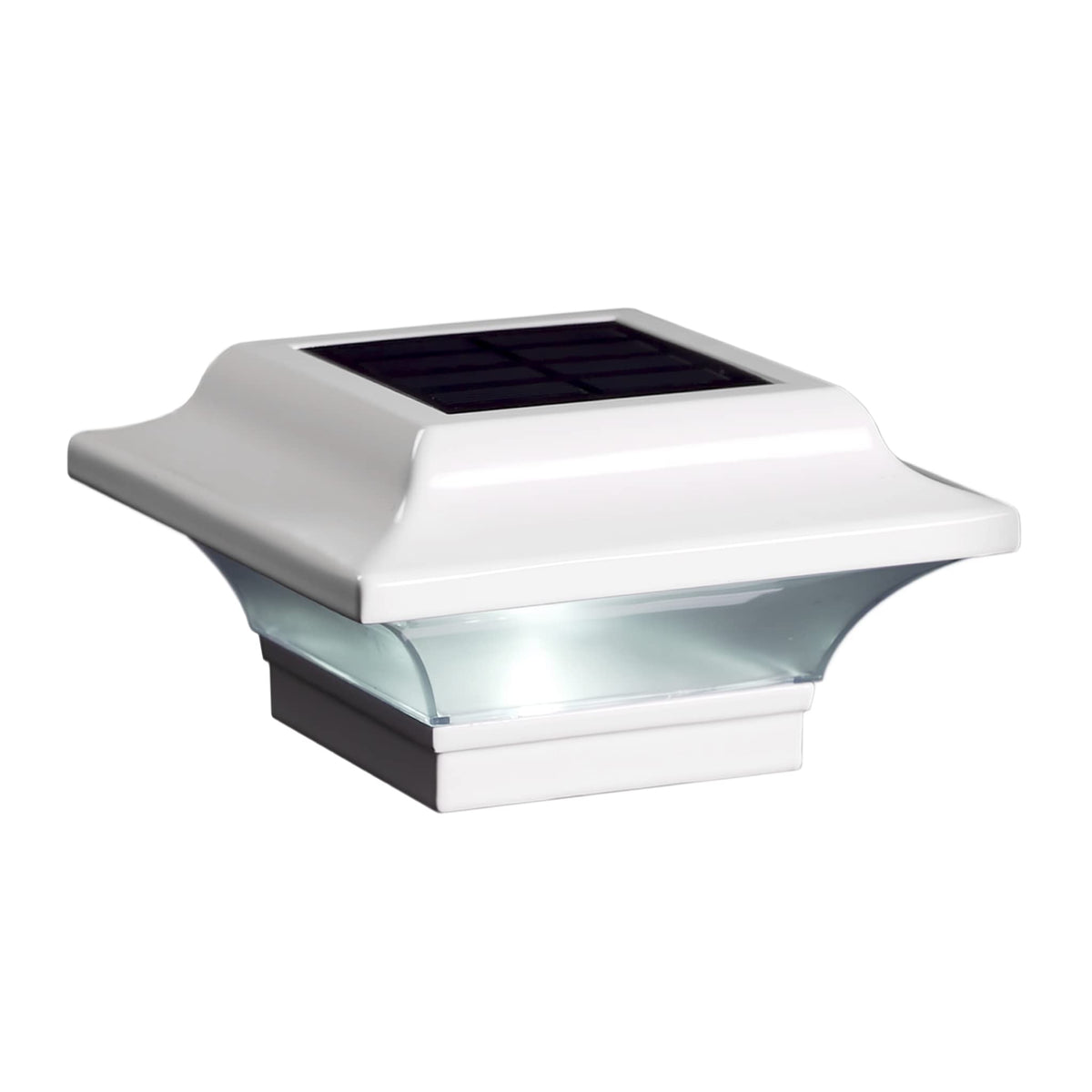 Classy Caps Slo82W Imperial Solar Post Cap - Fits 2&quot; X 2&quot;, 2.25&quot; X 2.25&quot;, 2.5&quot; X 2.5&quot; Posts - White Powder Coated Aluminum