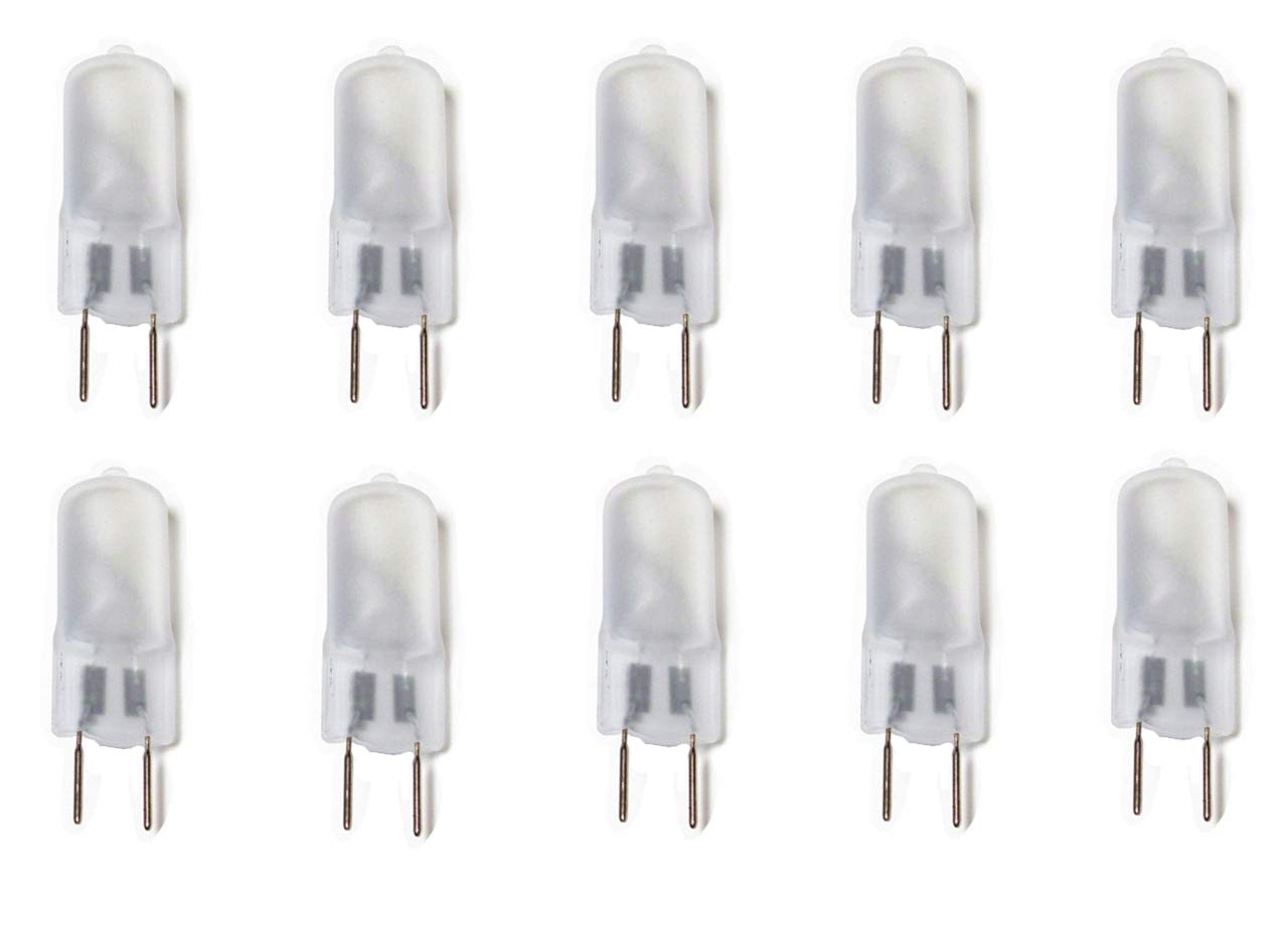 K JINGKELAI G8 Halogen Bulbs 20W T4 JCD Bi-Pin Base 10 Count Warm White 2700K Glass Lens