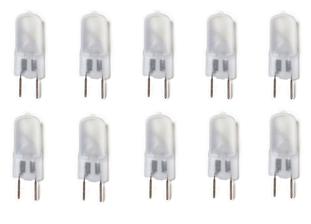 K Jingkelai G8 Frosted Halogen Bulbs 20W 2700K Warm White Glass, 10 Pack
