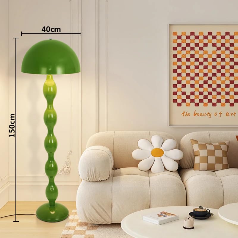 Kariosid Mushroom Floor Lamp,59In Modern Cream Style Led Floor Light,Green Minimalist Floor Lamps For Living Room,Bedroom,Office