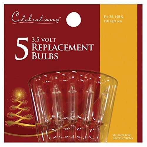 Celebrations 1265-2-71 Mini Replacement Bulbs, 3.5 Volt, Clear
