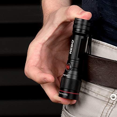 NEBO Redline Flashlight - Rechargeable LED, 450-2000 Lumens, Water & Impact Resistant, Black Anodized Aluminum, Model NEB-FLT-0003