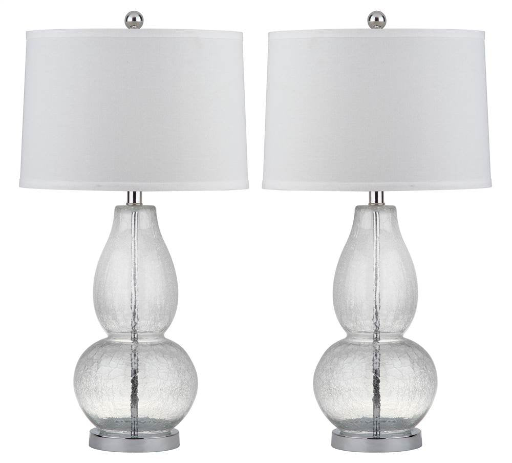 SAFAVIEH Lighting Collection Mercurio Crackle Glass Double Gourd 29-inch Bedroom Living Room Home Office Desk Nightstand Table L