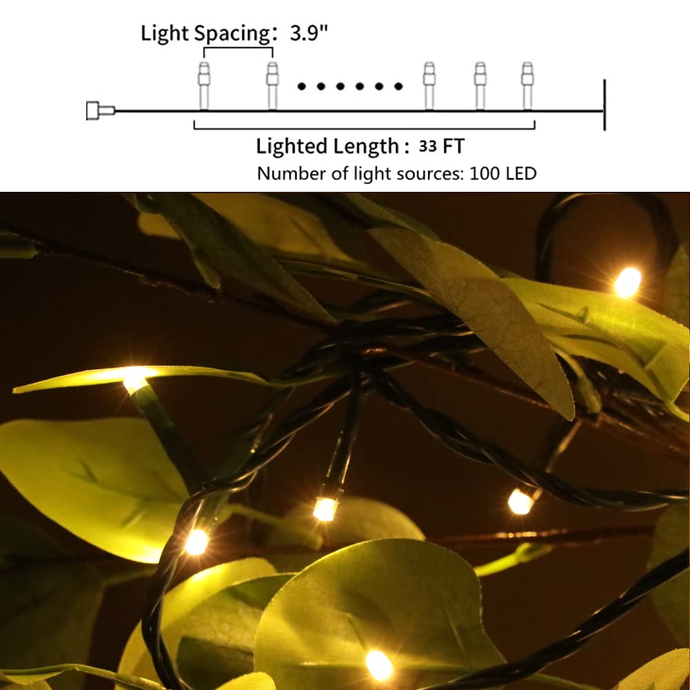 Caseffect 12V Outdoor String Lights - Warm White Low Voltage for Holiday Decorations, Christmas Trees, Weddings