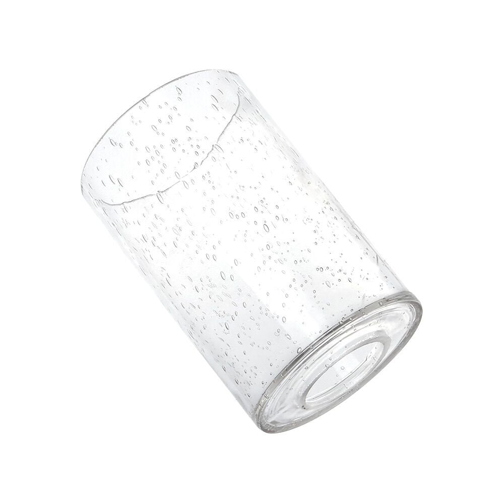 Eumyviv Seeded Glass Shade Cylinder Glass Lamp Shade Replacement Glass Pieces With 1-5/8-Inch Fitter Opening 2-Pack (A00004)