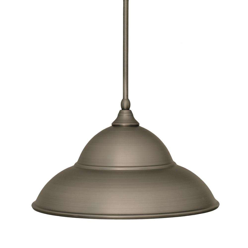 Toltec Lighting 23-Bn-429 Stem Mini Pendant With Hang Straight Swivel With 16&quot; Brushed Nickel Double Bubble Metal Shade, Brushed Nickel Finish