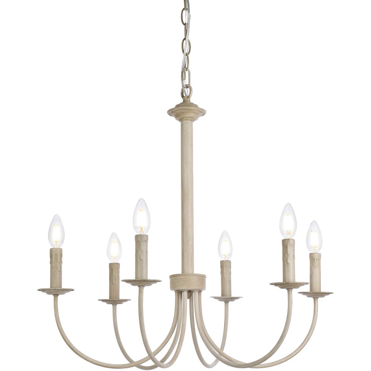 Living District Indoor Modern Home Decorative Bright Ceiling Brielle 6 Lights Pendant in Weathered Dove