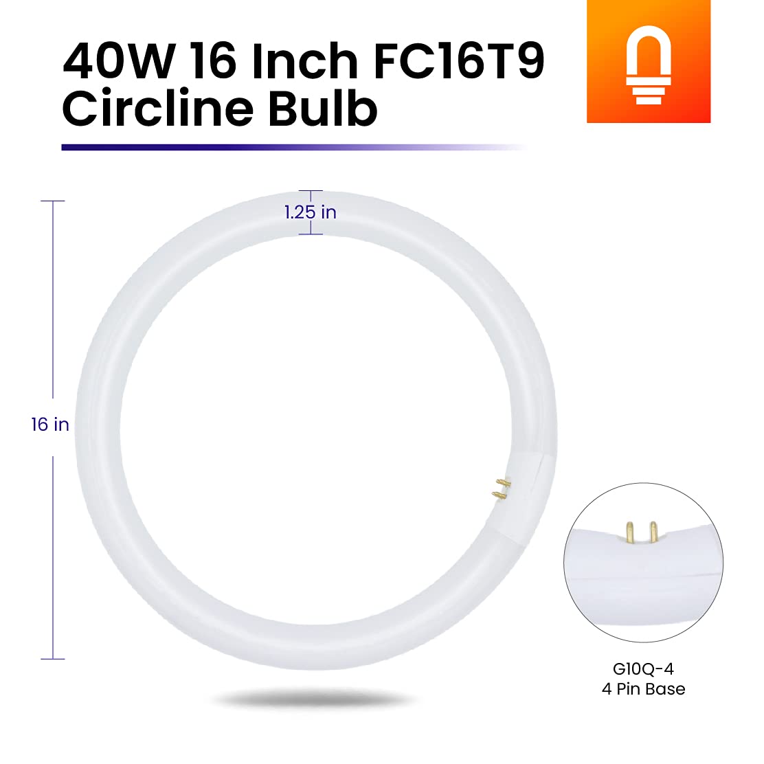 lumenivo FC16T9 40W Circline Fluorescent Bulb Replacement 16in T9 G10Q-4 Cool White 1 Pack