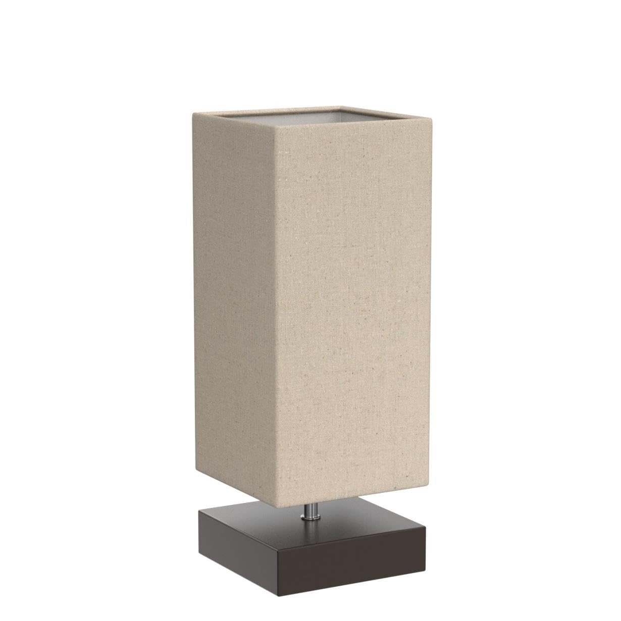 Seaside Village Touch Control Table Lamp, 3-Way Dimmable, 5.12"x5.12"x14.37", Beige Fabric Shade, Metal Base, Model 32143