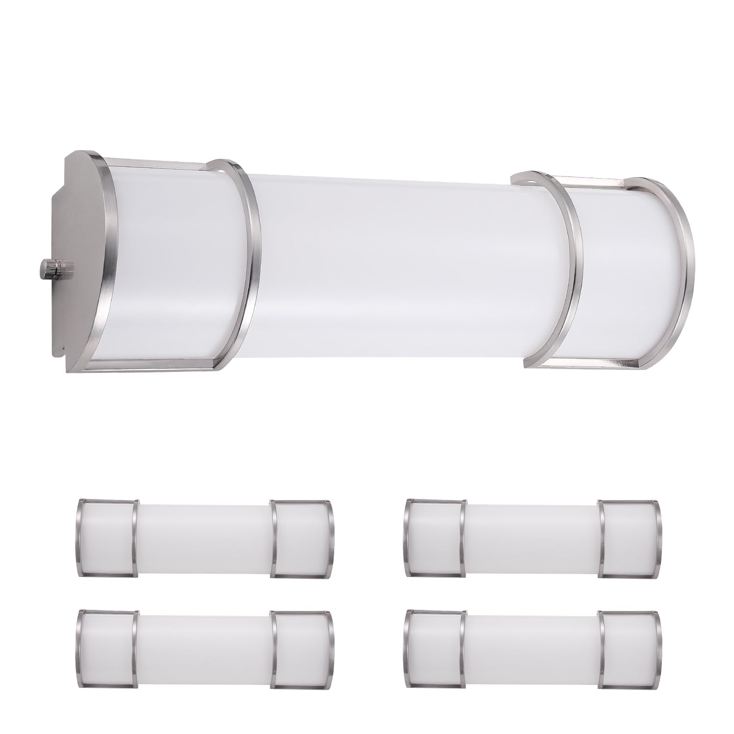ASD LED Flush Mount Vanity Light Fixture, 20W 1650LM, Dimmable, 18 Inch, Brushed Nickel, 4 Pack, Model A-LVF21-18D