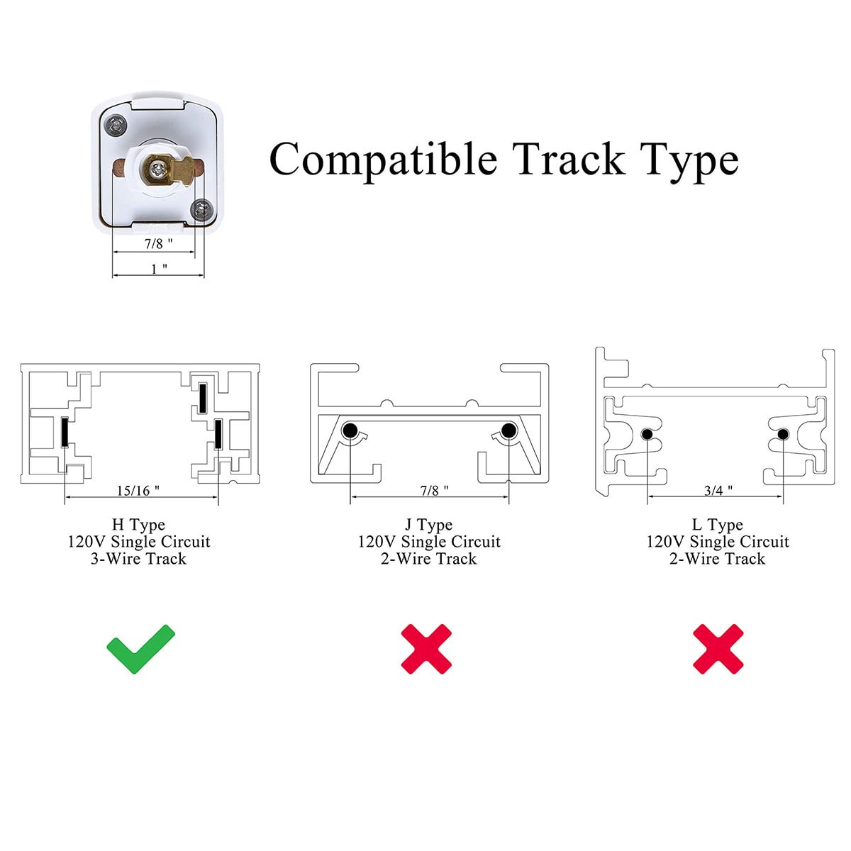 Mirrea 16.5W Dimmable Led Track Lighting Heads, 4000K White, Pack Of 6 For H Type