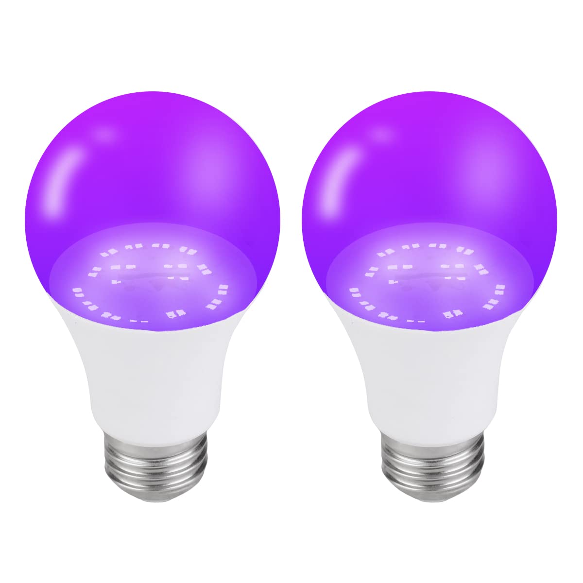 KINUR Black LED Light Bulbs, A19 9W (100W Equivalent) 120V E26 Medium Base NonDimmable Halloween Light Bulbs, Fluorescent Poste