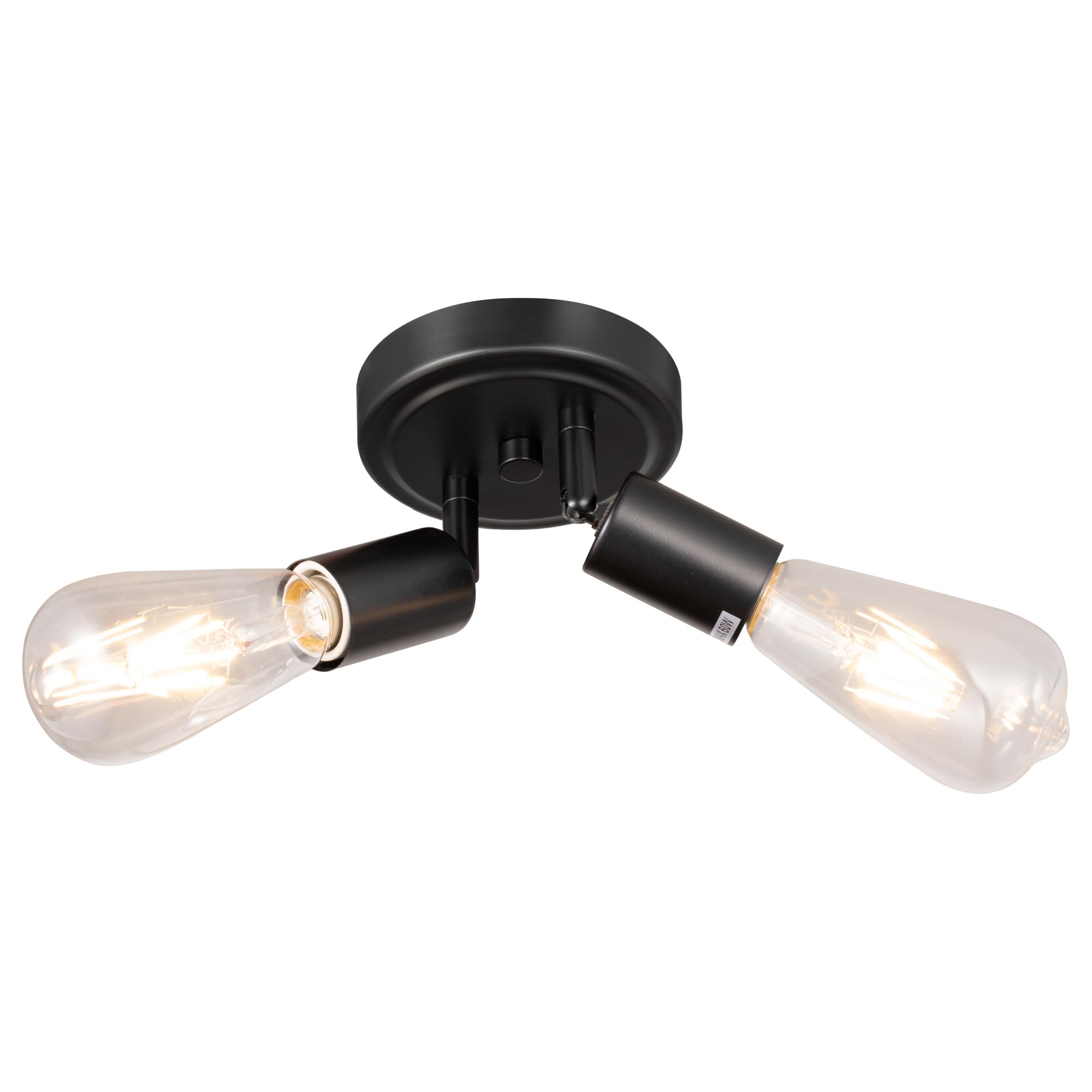 Edzemuwa Semi Flush Mount 2Light Ceiling Light Matte Black With E26 Base Modern Chandelier For Farmhouse Kitchen Dining Room Bed