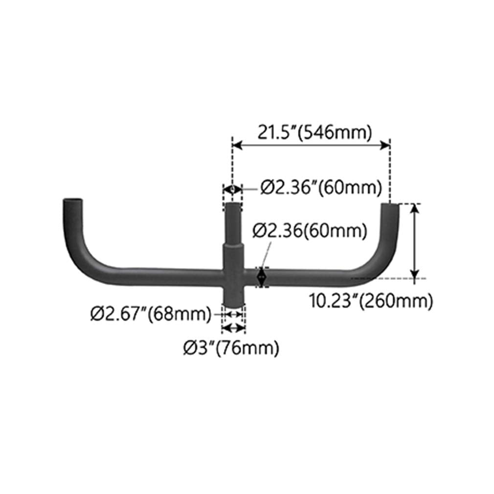 Jclievo Bracket With 3 Arms At 180 Degree, 3 Tenons Inline For 3 Light Fixtures With 2 3-8 Slip Fitter, 2Led Light Pole Brackets, Dark Bronze, Solid Steel Triple Bull Horn,Bullhorn With 3 Arms Inline