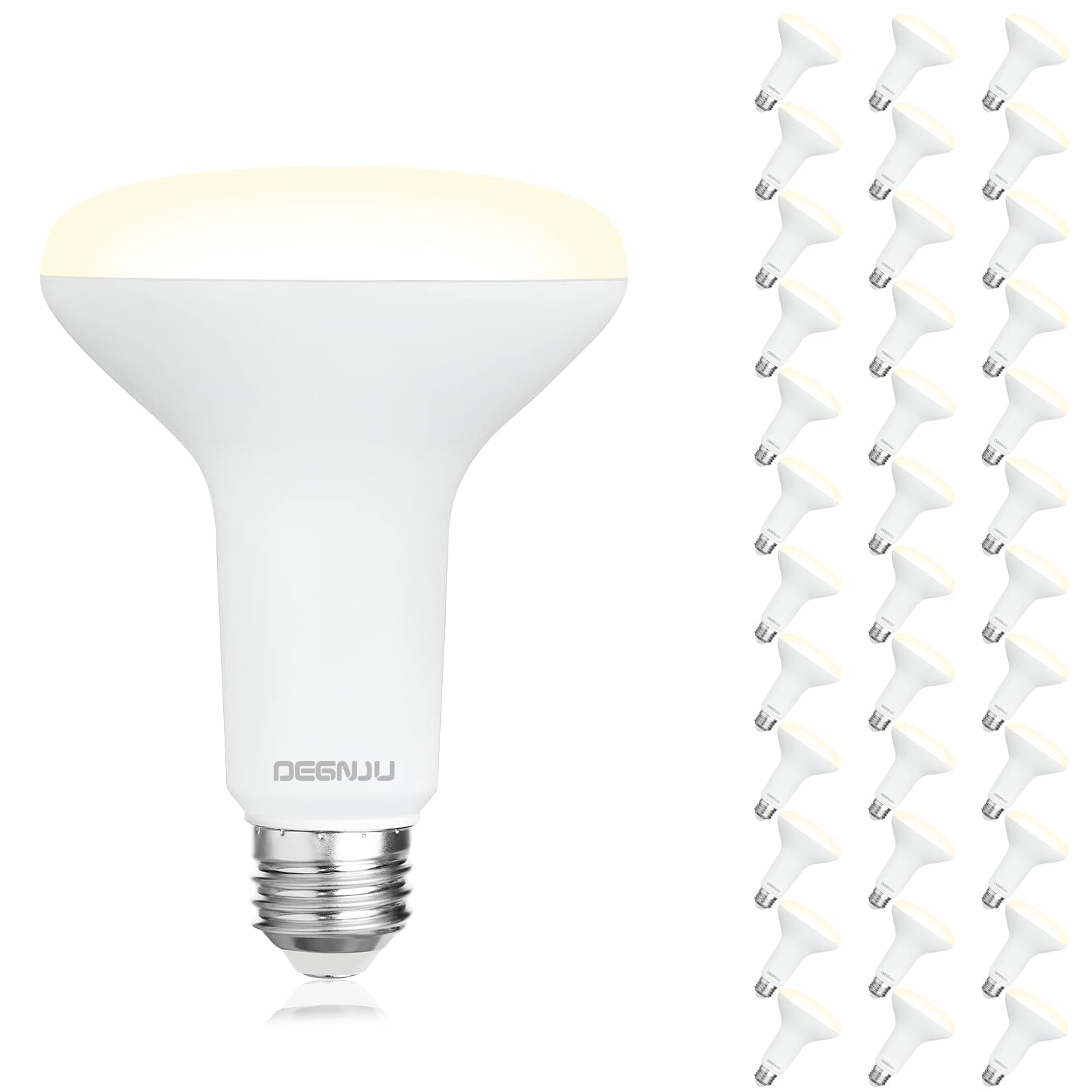 Degnju 36 Pack Br30 Led Bulb, Dimmable Indoor Flood Lights 7W Equivalent 65W 3000K Warm White, Cri80, 650 Lm, E26 Base, 15000 Li