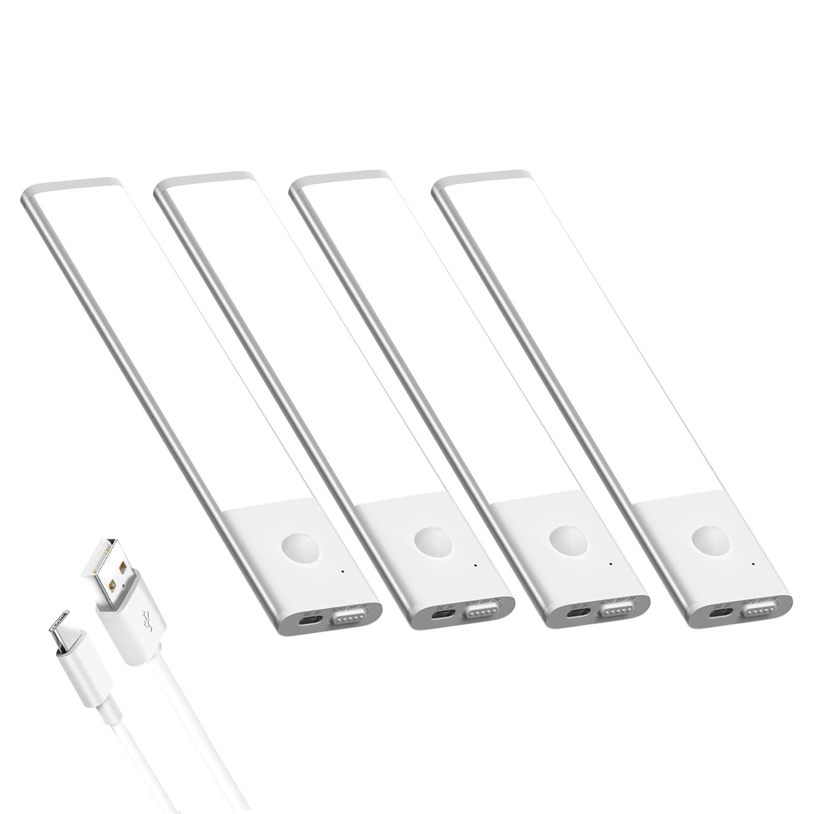 Diomart Under Cabinet Lights Wireless  30-LED Motion Sensor LED Closet Light Rechargeable  Motion Sensor Light Indoor Stick on Under Counter Lights for Kitchen  Stairs  4 Pack