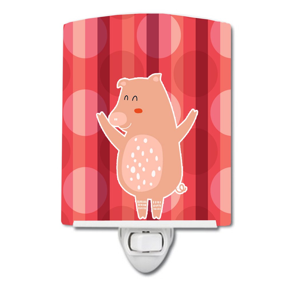 Carolines Treasures BB6742CNL Dancing Pig Ceramic Night Light Compact, UL-Certified, Ideal for Bedroom, Bathroom, Nursery, Hall