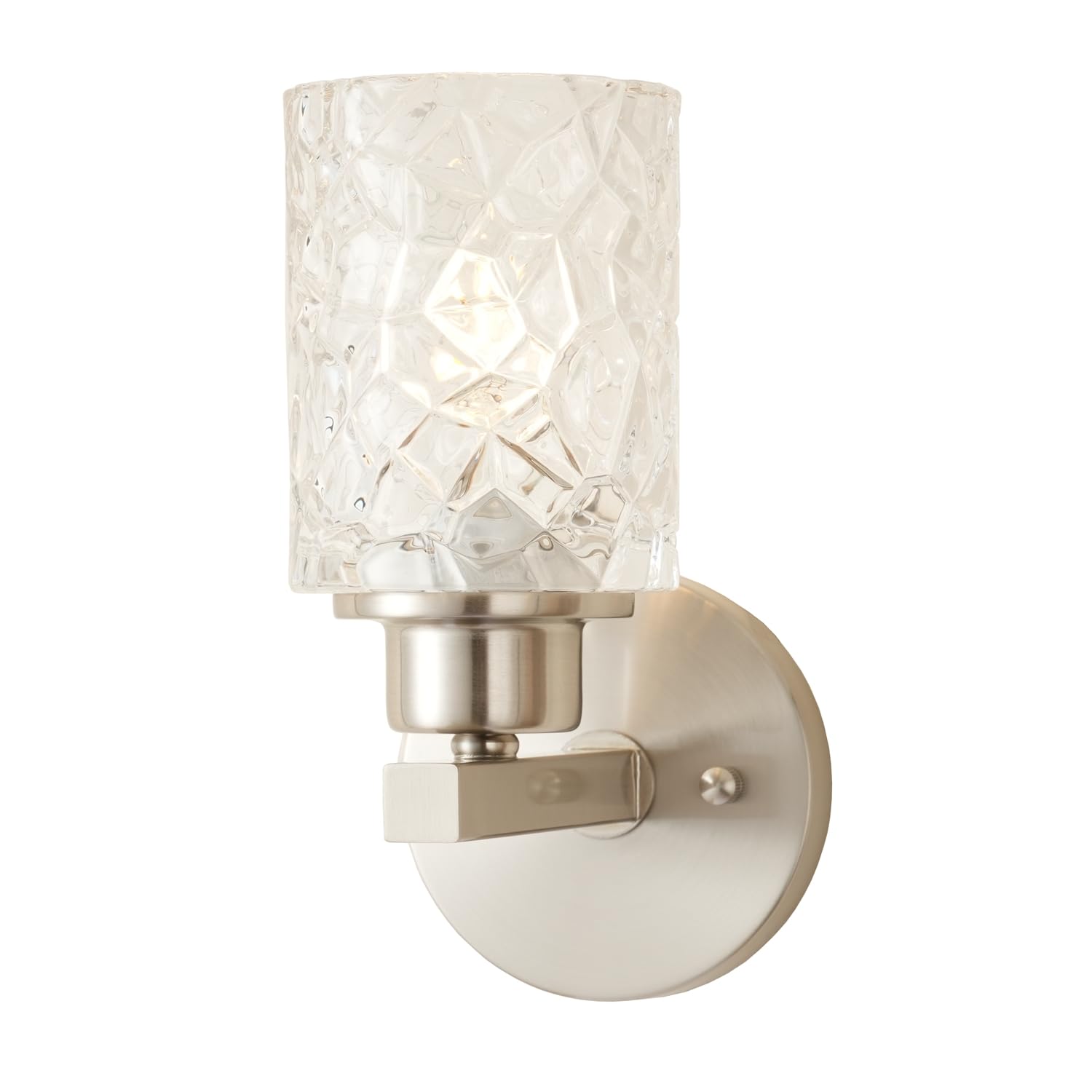 ALICE HOUSE Wall Sconce, 1 Light Brushed Nickel, Modern Farmhouse Bathroom Lamp, Model AL9082-W1