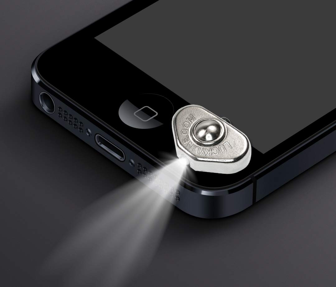 Lucky Line Smallest LED Thumb Light, Silver, 1 Count - Ideal for Keys, Screwdrivers, Measuring Tapes, Cabinets, Pet Leashes & More