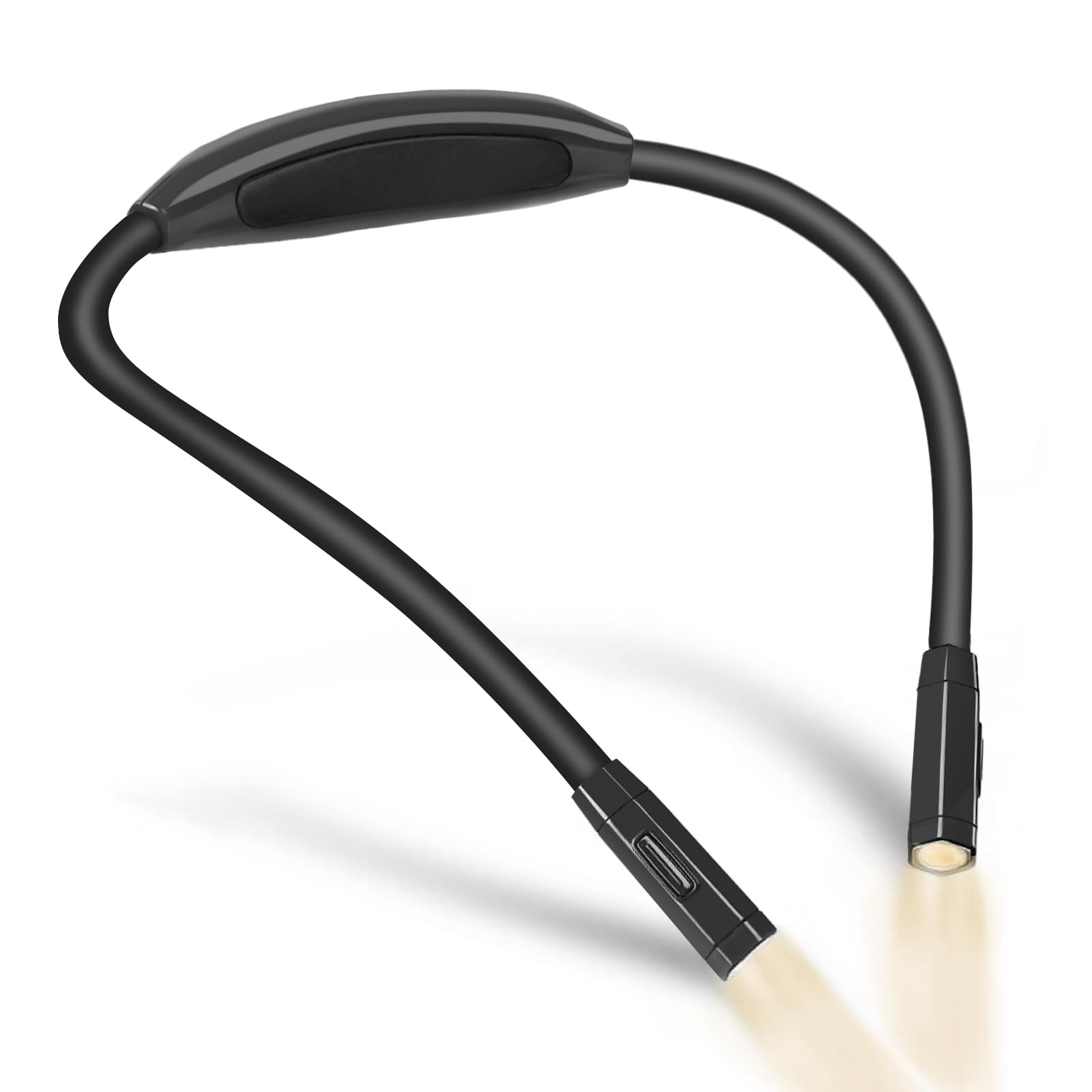 Vekkia Lightweight Neck Reading Light - 9 Brightness Levels, Rechargeable, Portable, Black