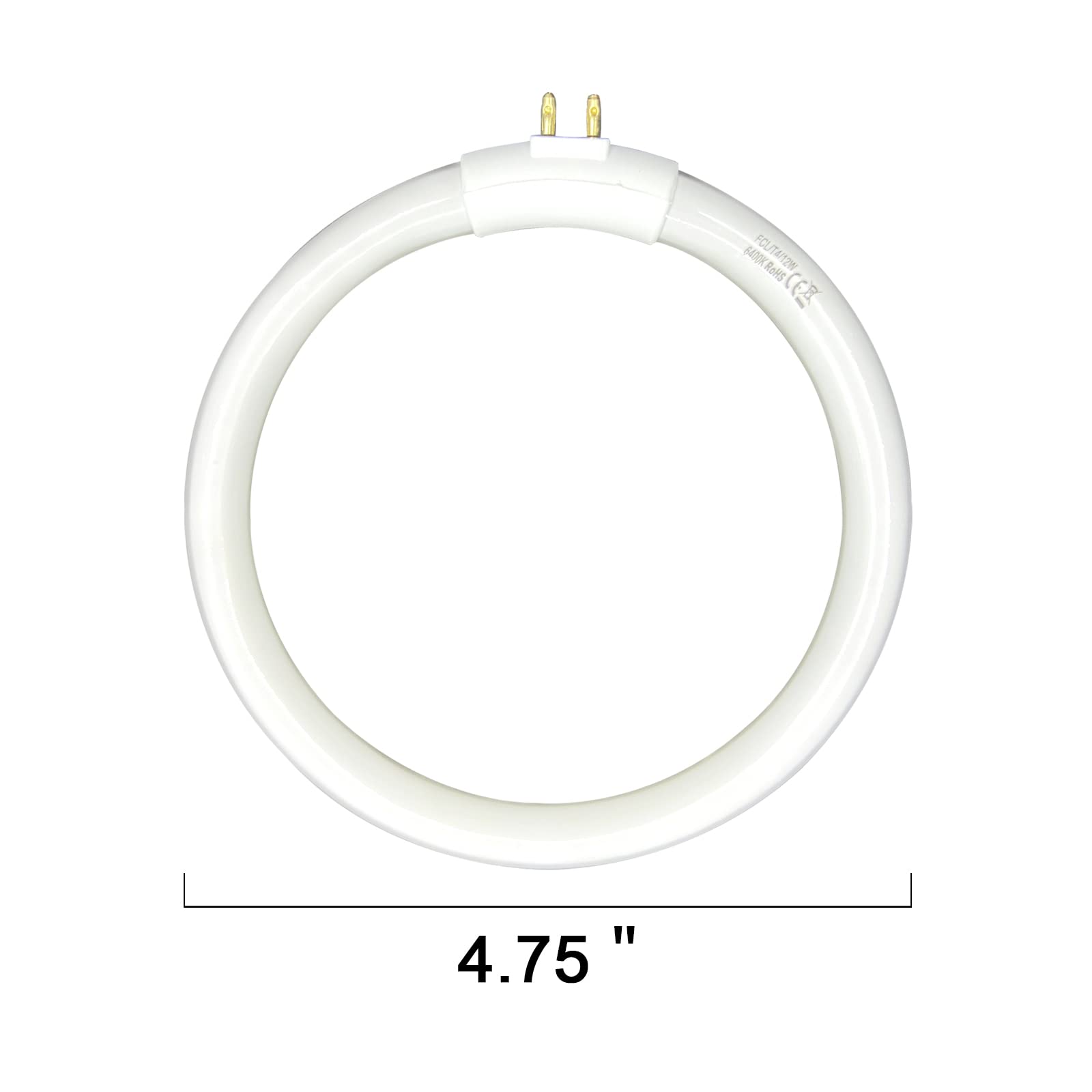 (2Pack) 4.75’’ T4 Type 12W 6400K Circular Bulb Replacement For Magnifier Desk Light,Vanity Magnifying Makeup Mirror,Daylight 6500K Fluorescent Lamp