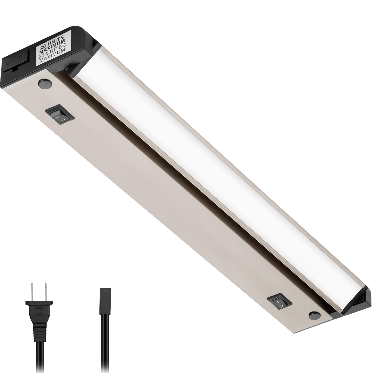 GetInLight Swivel LED Under Cabinet Lighting Fixture, ETL Listed, Ultra Slim Design, Soft White 3000K, White Finished. 12 Inch, 