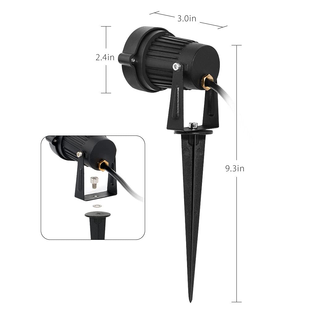 Uiexer 2 Pack Halloweenwaterproof Uv Led Blacklight Landscape Lights  Outdoor Plug In Black Light Spotlight For Pathway Light Plug Spike Stand Garden  Yard  Lawn  Halloween  Party Decorative Lighting