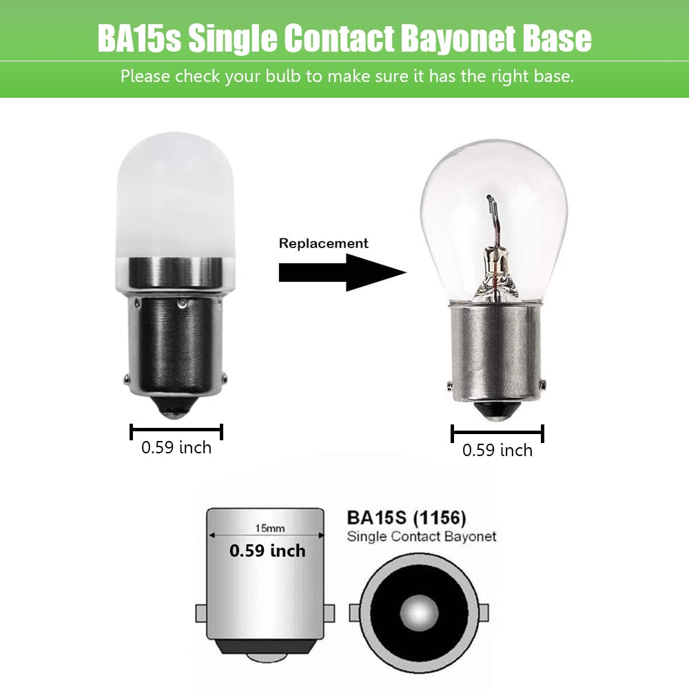 Makergroup 1141 Ba15S Bayonet Led Bulbs 12V  Weatherproof 1156 S8 Landscape Light Bulb  1W Warm White Color 2700K For Rv And Outdoor Lighting Path Deck Lights Pack Of 4