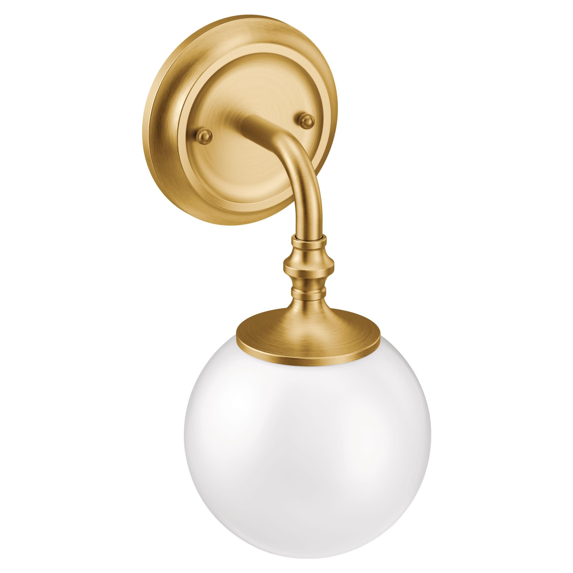 Moen YB0561BG Colinet 1-Light Dual-Mount Bath Bathroom Vanity Fixture with Frosted Glass, Brushed Gold