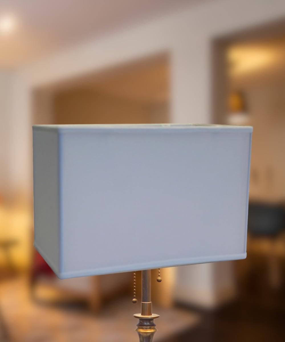 HomeConcept Rectangular Drum Lampshade Softback Fabric 10x16x11 White Model 161011RDWH