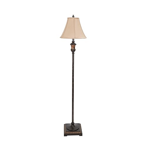 Decor Therapy Traditional Resin Floor Lamp with Bell Shade, golden Bronze 60 x 14