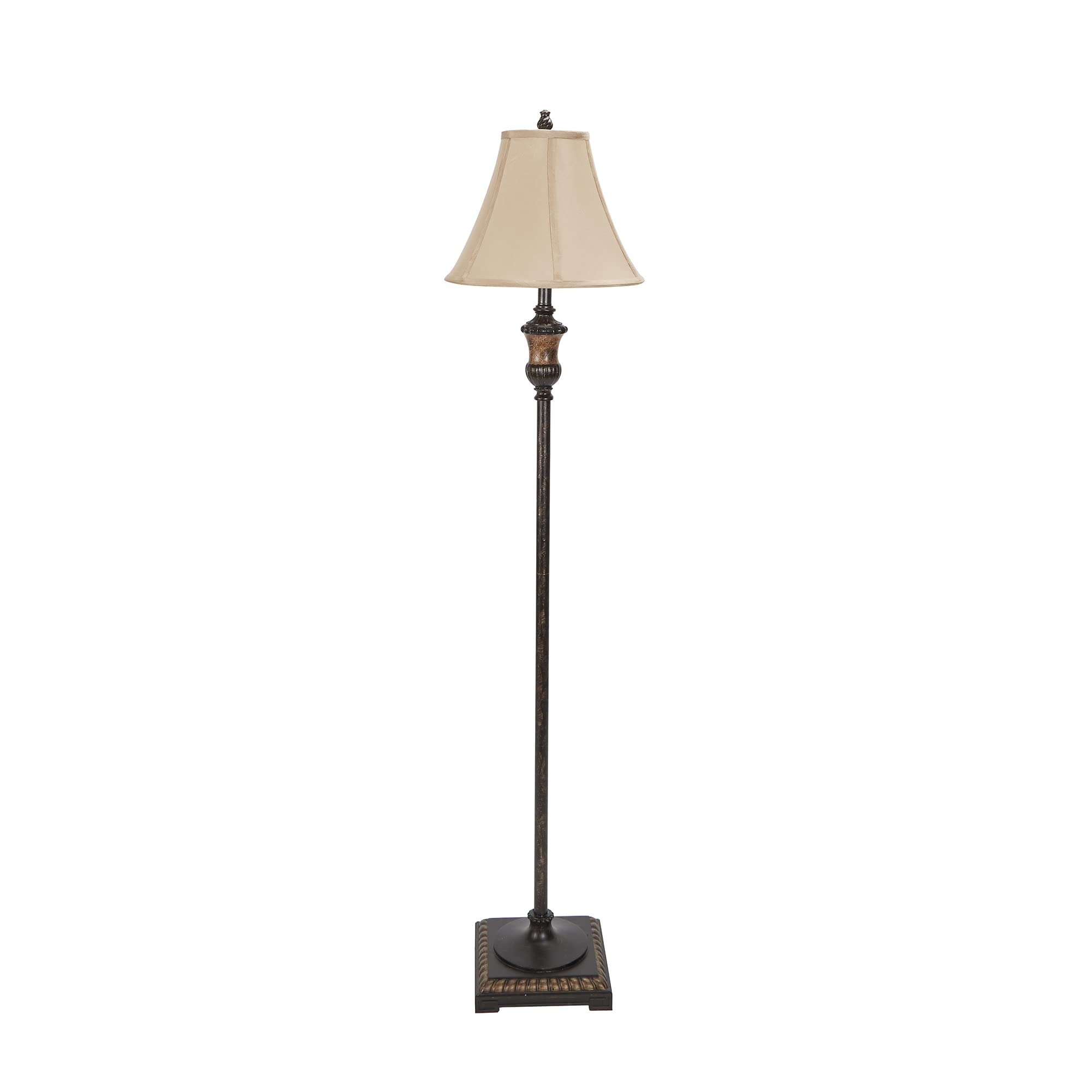 Decor Therapy Traditional Resin Floor Lamp with Bell Shade, golden Bronze 60 x 14