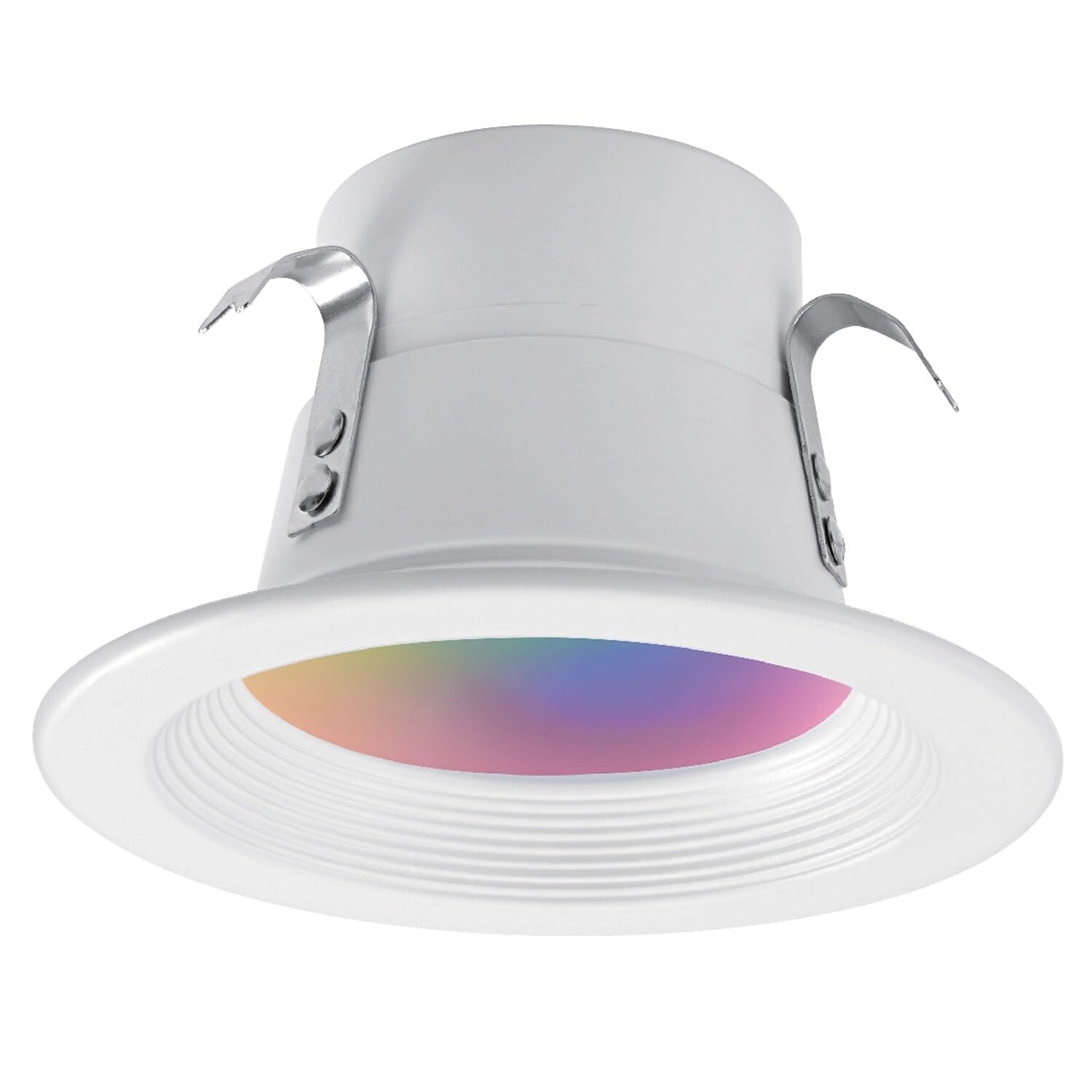 GLOBE Electric 50078 Wi-Fi Smart 4 LED Retrofit Recessed Light, No Hub Required, Voice Activated, 10 W, Multicolor Changing RGB,