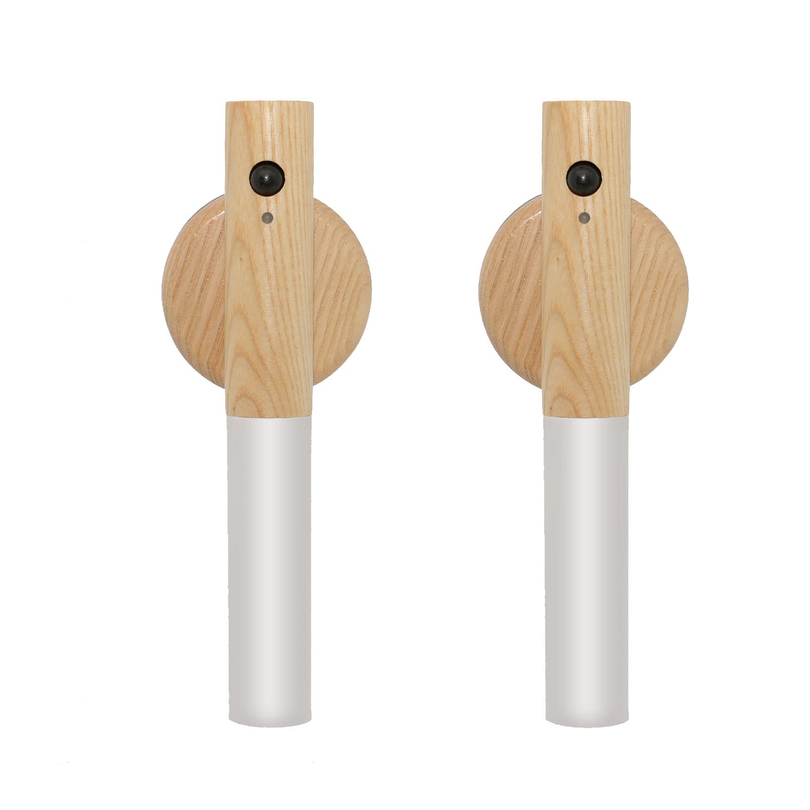 Fr.Tooc Motion Sensor Night Light - Usb Rechargeable Wall Sconces, Wood, 2Pcs, Light Brown
