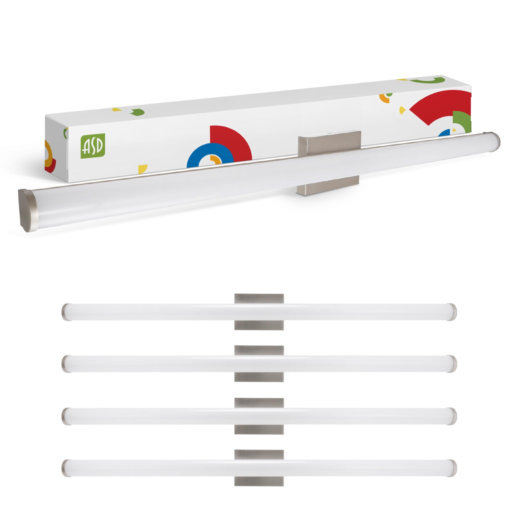 ASD LED Wall Mount Vanity Light Fixture, Dimmable 35W 3800LM, 48 Inch, Brushed Nickel, Model A-LVF23-48D35CCNK-4