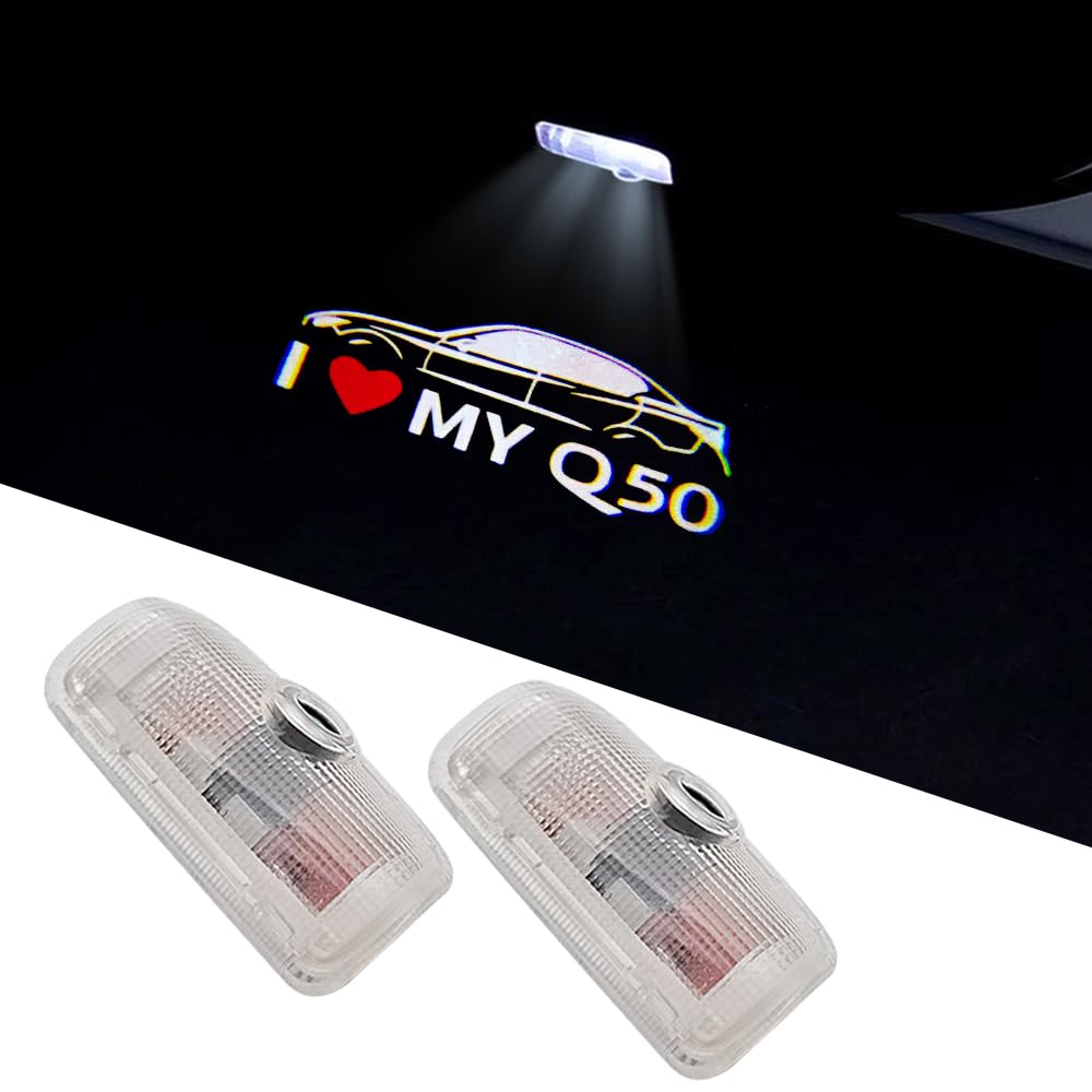 Bujinzetui 2Pcs Led Car Door Logo Lights Projector Compatible With Infiniti Q50 Q50L (V37) 2008-2022 Puddle Lights Ghost Shadow