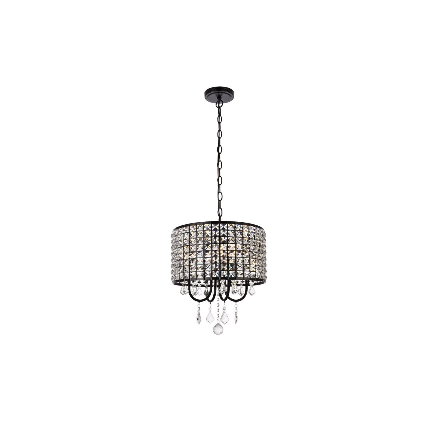 Living District Elise 4-Light Transitional Style Metal Pendant in Black
