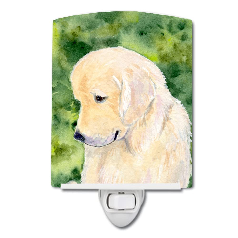 Caroline'S Treasures Ss8757Cnl Golden Retriever Ceramic Night Light Compact, Ul-Certified, Ideal For Bedroom, Bathroom, Nursery, Hallway, Kitchen, 6X4X3, Multicolor