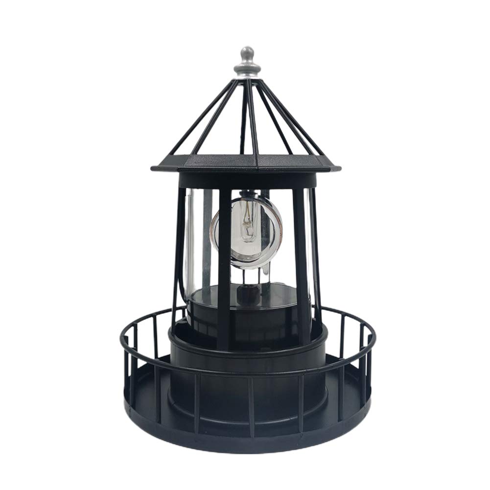LVOERTUIG LED Solar Powered Lighthouse, 360 Degree Rotating Lighthouse Lamp, IP65 Waterproof LED Solar Lighthouse Lamps Towers S